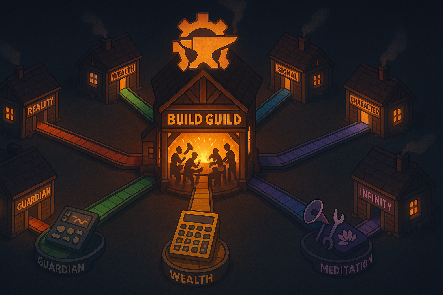 The Build Guild Factory - products flowing to all forges